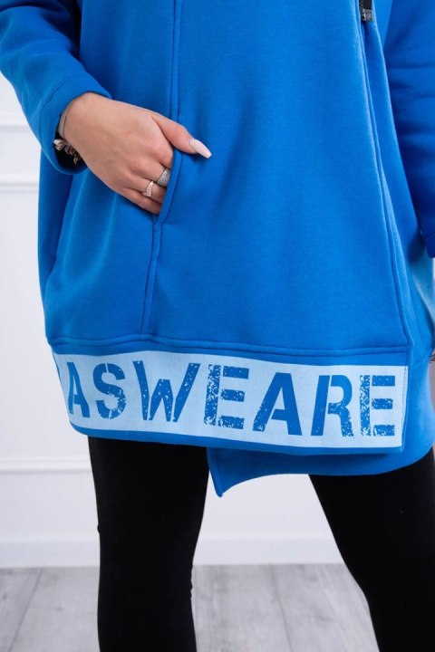 Bluza ocieplana z suwakiem chabrowa Bluza ocieplana z suwakiem chabrowa