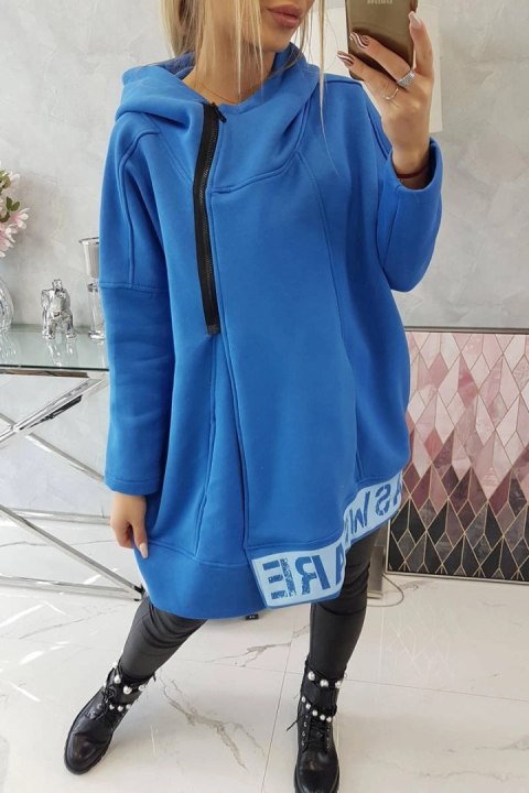 Bluza ocieplana z suwakiem chabrowa Bluza ocieplana z suwakiem chabrowa