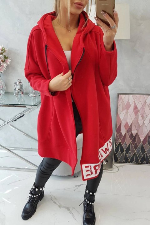 Bluza ocieplana z suwakiem czerwona Bluza ocieplana z suwakiem czerwona