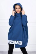 Bluza ocieplana z suwakiem jeansowa