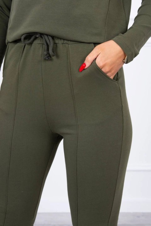 Komplet z dekoltem na napy khaki Komplet z dekoltem na napy khaki