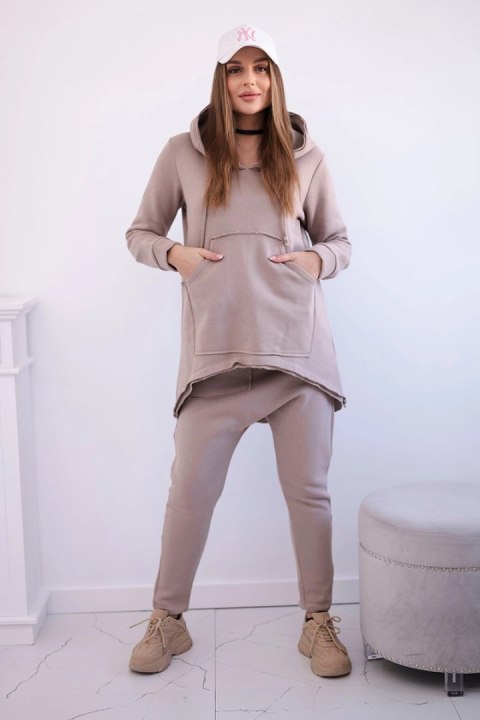 Komplet ze spodniami Baggy ciemny beżowy Komplet ze spodniami Baggy ciemny beżowy