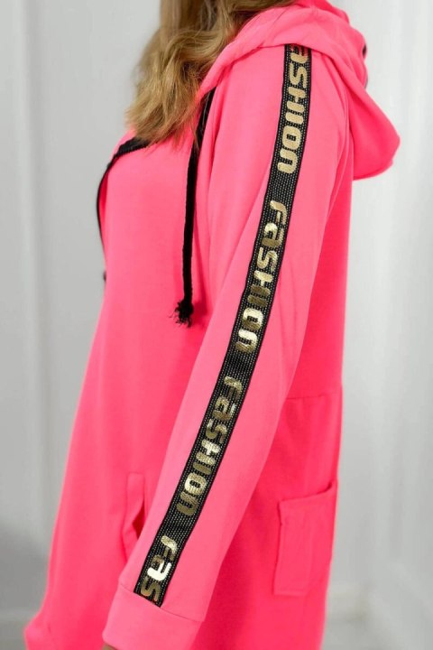 Bluza z suwakiem z tyłu różowy neon