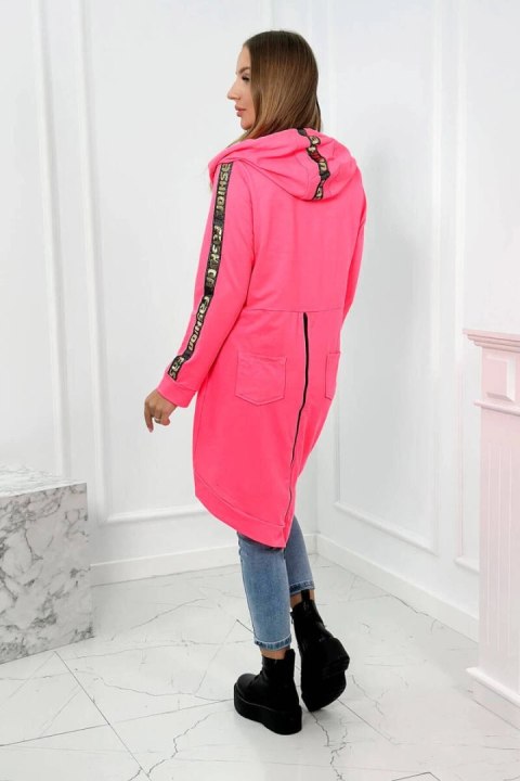 Bluza z suwakiem z tyłu różowy neon