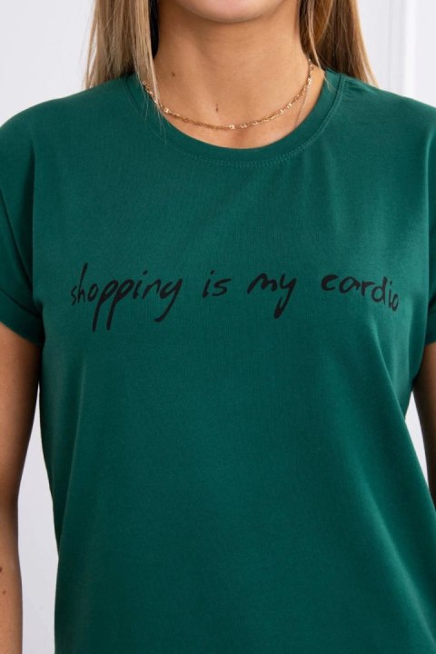 Bluzka Shopping is my cardio ciemno zielona Bluzka Shopping is my cardio ciemno zielona