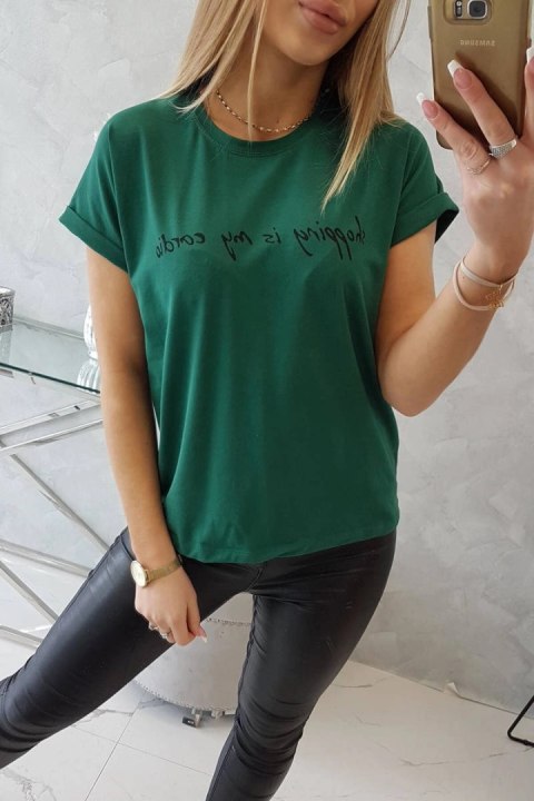 Bluzka Shopping is my cardio ciemno zielona Bluzka Shopping is my cardio ciemno zielona