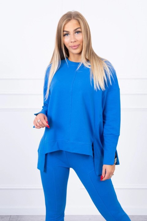 Komplet z bluzką oversize chabrowy Komplet z bluzką oversize chabrowy