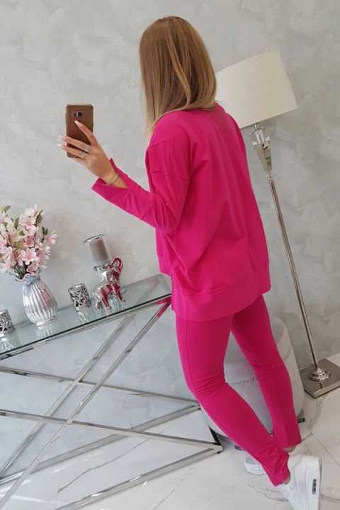 Komplet z bluzką oversize fuksja Komplet z bluzką oversize fuksja