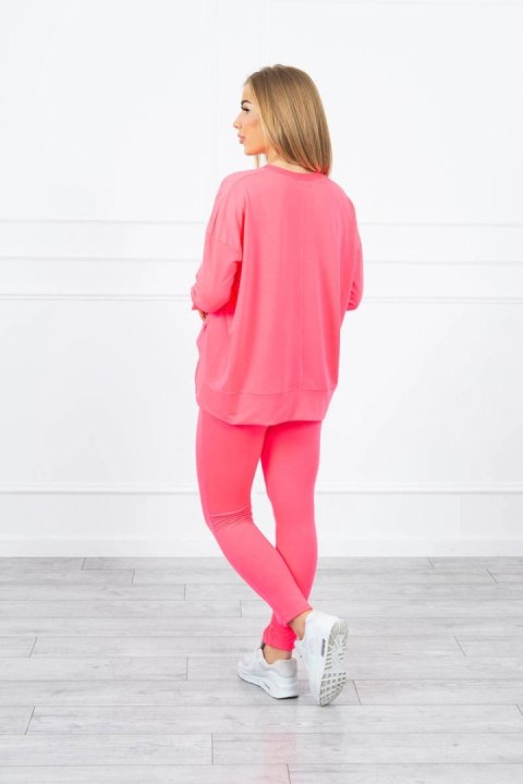 Komplet z bluzką oversize różowy neon Komplet z bluzką oversize różowy neon