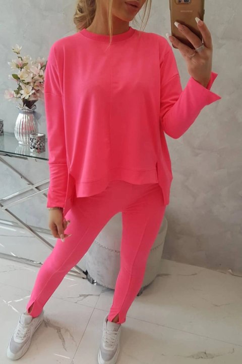 Komplet z bluzką oversize różowy neon Komplet z bluzką oversize różowy neon