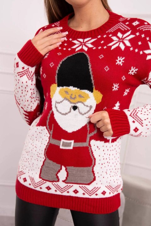 Sweter świąteczny z Mikołajem czerwony Sweter świąteczny z Mikołajem czerwony