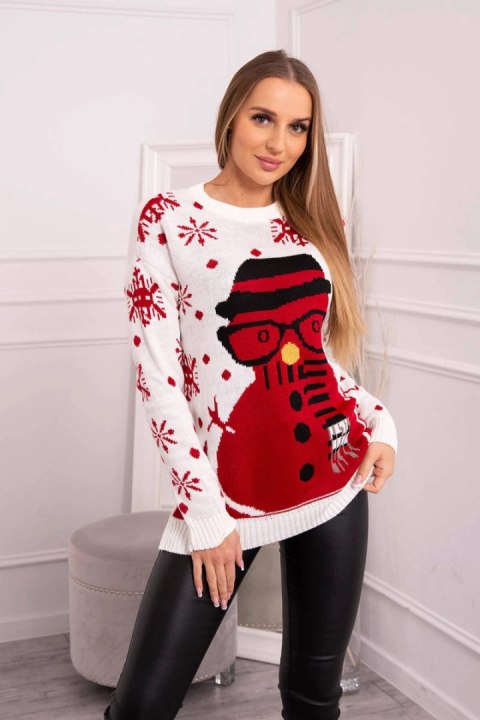 Sweter świąteczny z bałwanem ecru Sweter świąteczny z bałwanem ecru