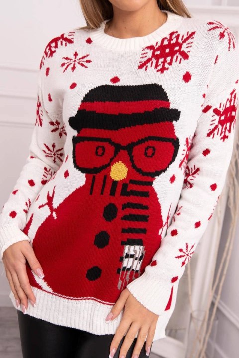 Sweter świąteczny z bałwanem ecru Sweter świąteczny z bałwanem ecru