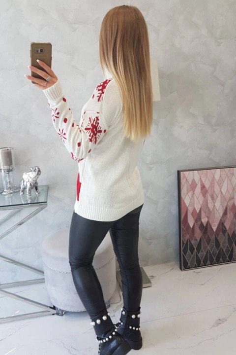 Sweter świąteczny z bałwanem ecru Sweter świąteczny z bałwanem ecru