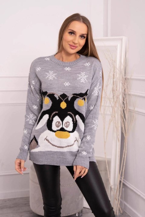 Sweter świąteczny z reniferem szary Sweter świąteczny z reniferem szary