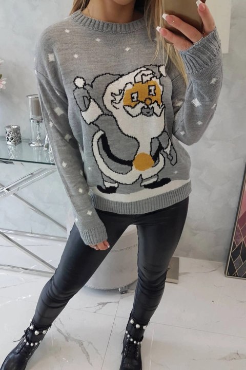Sweter ze Świętym Mikołajem szary Sweter ze Świętym Mikołajem szary