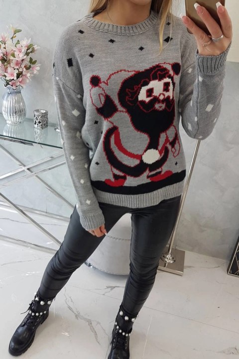 Sweter ze Świętym Mikołajem szary Sweter ze Świętym Mikołajem szary