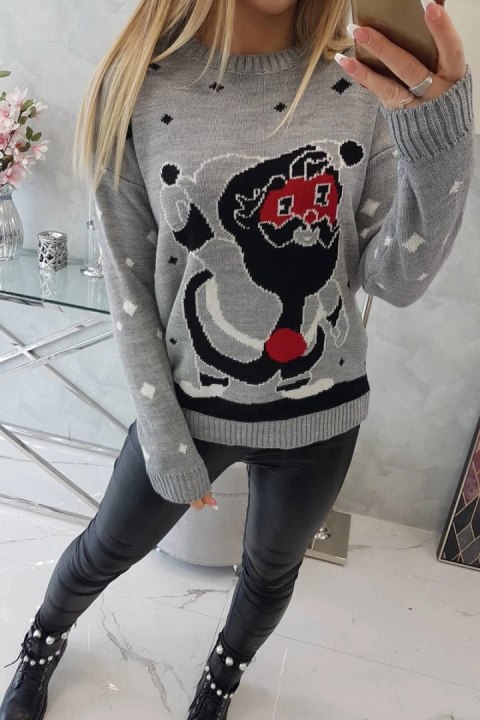Sweter ze Świętym Mikołajem szary Sweter ze Świętym Mikołajem szary