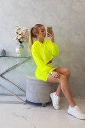 Komplet bluzy ze spódniczką żółty neon