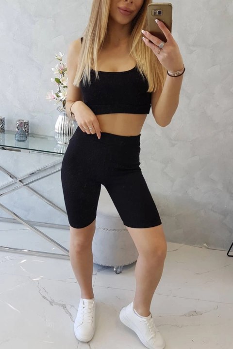 Komplet ze spodniami z wysokim stanem czarny Komplet ze spodniami z wysokim stanem czarny