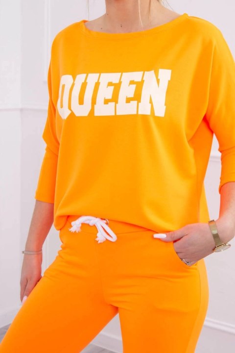 Komplet z nadrukiem Queen pomarańczowy neon Komplet z nadrukiem Queen pomarańczowy neon