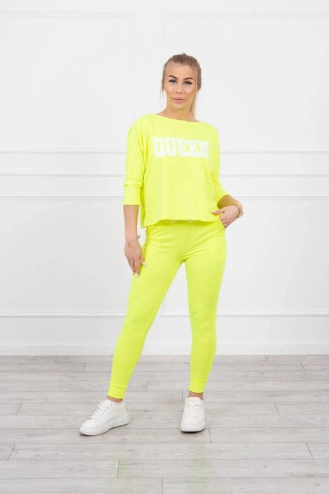 Komplet z nadrukiem Queen żółty neon Komplet z nadrukiem Queen żółty neon