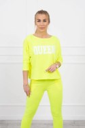 Komplet z nadrukiem Queen żółty neon