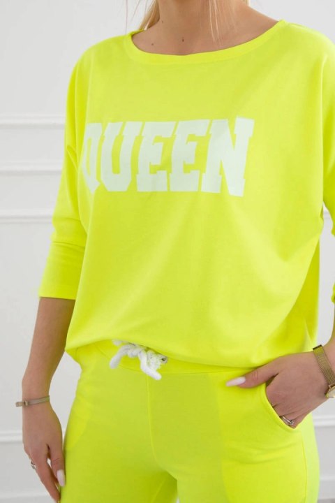 Komplet z nadrukiem Queen żółty neon Komplet z nadrukiem Queen żółty neon