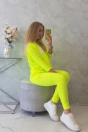 Komplet z nadrukiem Queen żółty neon