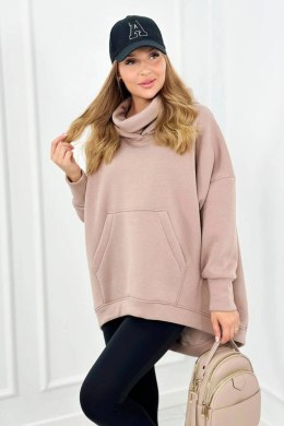 Bluza ocieplana oversize ciemno beżowa