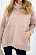 Bluza ocieplana oversize ciemno beżowa