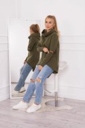 Bluza ocieplana z dłuższym tyłem khaki