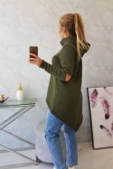 Bluza ocieplana z dłuższym tyłem khaki