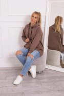 Bluza ocieplana z napami mocca