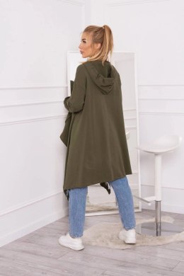 Bluza rozkloszowana u dołu khaki