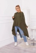 Bluza rozkloszowana u dołu khaki