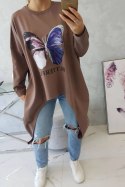 Bluzka z nadrukiem oversize mocca