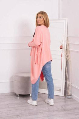 Bluzka z nadrukiem oversize morelowa