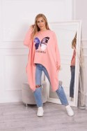 Bluzka z nadrukiem oversize morelowa