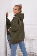 Bluza ocieplana z półgolfem khaki