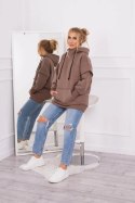 Bluza ocieplana z półgolfem mocca