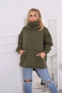 Bluza ocieplana z suwakiem z tyłu khaki