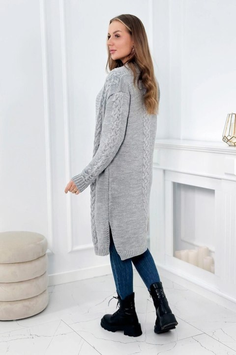 Sweter Kardigan splot warkocz szary Sweter Kardigan splot warkocz szary