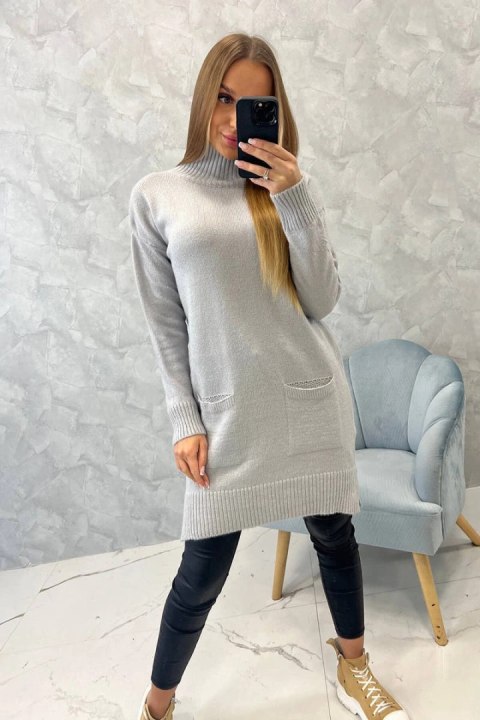 Sweter ze stójką jasny szary Sweter ze stójką jasny szary