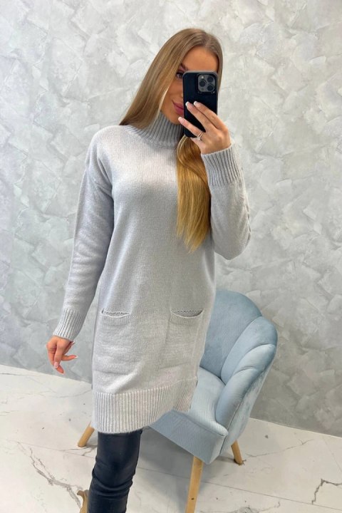 Sweter ze stójką jasny szary Sweter ze stójką jasny szary