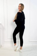 Komplet 3-częściowy bluza + top + legginsy czarny