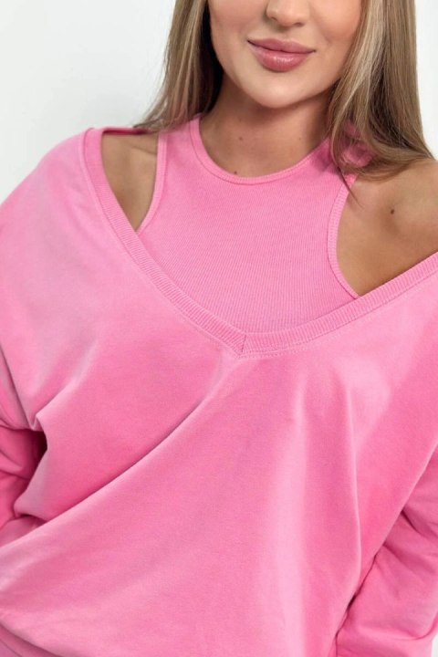 Komplet 3-częściowy bluza + top + legginsy jasno różowy Komplet 3-częściowy bluza + top + legginsy jasno różowy