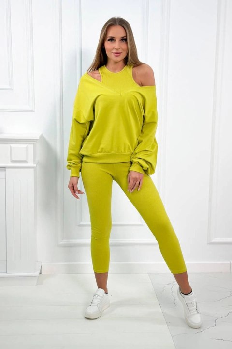 Komplet 3-częściowy bluza + top + legginsy kiwi Komplet 3-częściowy bluza + top + legginsy kiwi