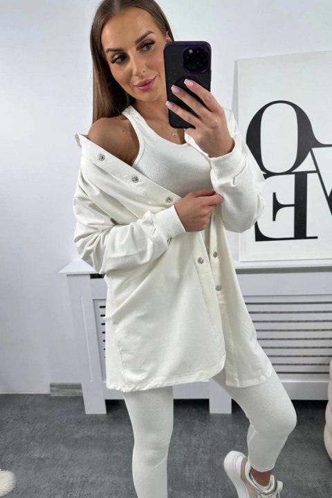 Komplet 3-częściowy bluza, top i legginsy ecru Komplet 3-częściowy bluza, top i legginsy ecru