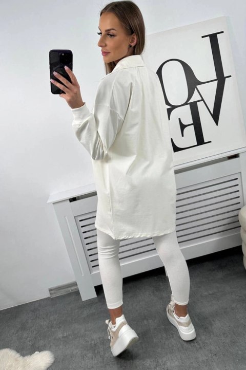 Komplet 3-częściowy bluza, top i legginsy ecru Komplet 3-częściowy bluza, top i legginsy ecru